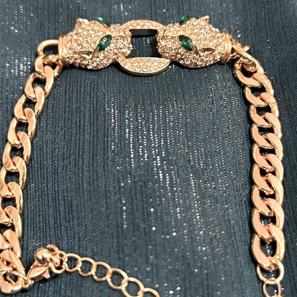 Jewelry - Eclectic Gold and Green Panther Bracelet